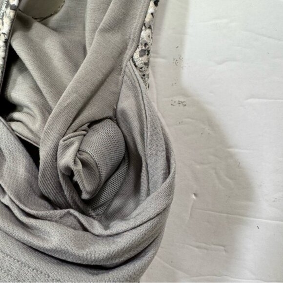 Lululemon Tone It Tank Top Bra Stretch Mesh Pocket Ruched Run Yoga Neutral Crew - Picture 10 of 16